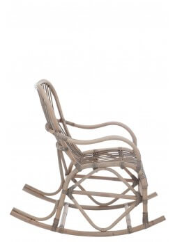 fauteuil à bascule en rotin gris