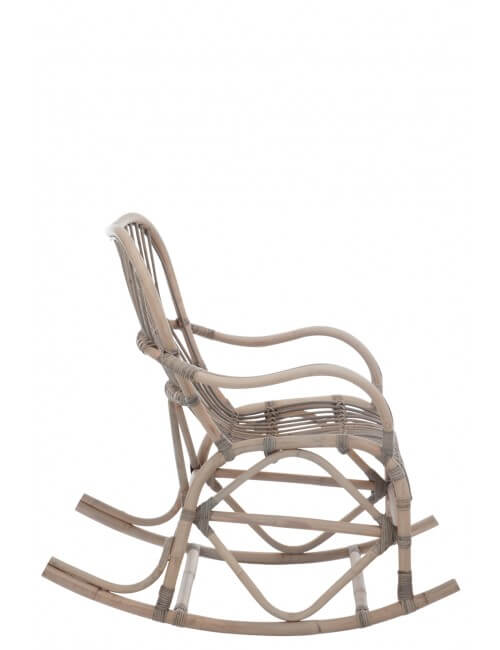 fauteuil à bascule en rotin gris