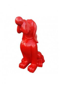 statue de chien cocker en résine de couleur rouge