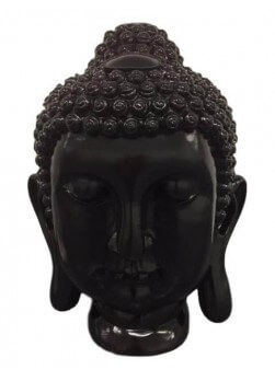 tête de bouddha en résine de couleur noir taille XXL