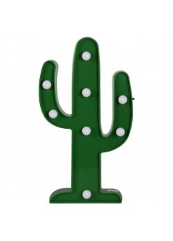 Veilleuse en forme de cactus de couleur verte