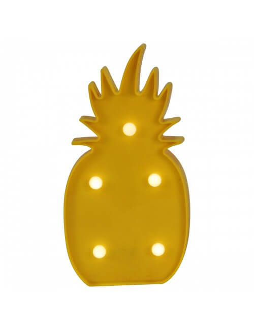 veilleuse en forme d'ananas à piles de couleur jaune