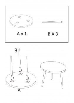 Table scandinave en bois de couleur grise de 50 cm de diamètre