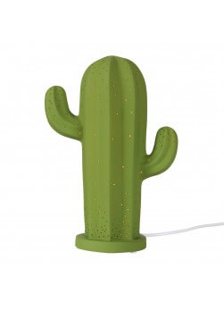 lampe à poser en forme de cactus vert mat