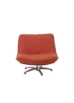 fauteuil 1 personne pivotant velours orange