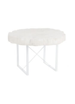 table ronde en résine de couleur blanc