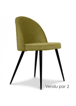 chaise en velours vert herbier vendu par 2