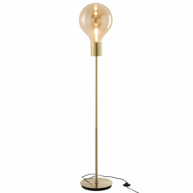 lampadaire de salon design avec globe en verre