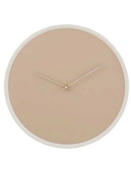 horloge design en bois beige et blanc