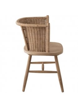 chaise en bois de manguier et dossier en rotin naturel