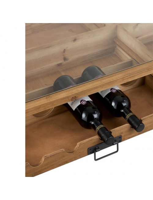 table de salon rectangulaire - cave à vin