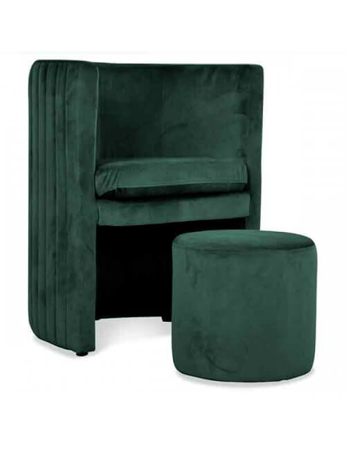 fauteuil velours vert menthe