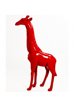 Girafe résine rouge