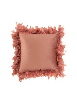 coussin plumes, coussin rose
