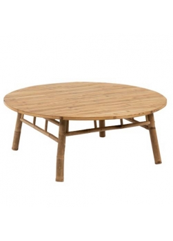 table basse ronde en bambou naturel