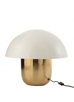 lampe champignon métal or et blanc