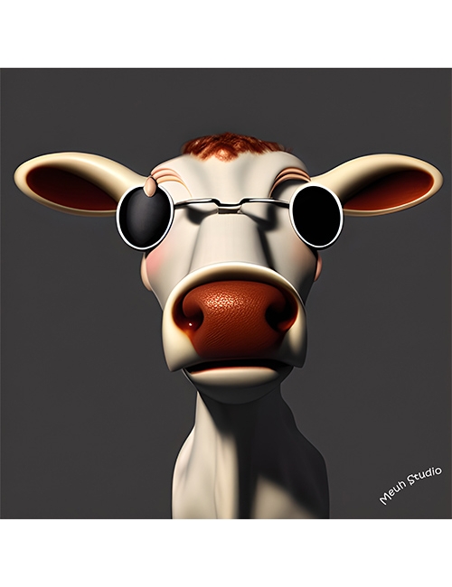 Affiche de vache avec des lunettes de soleil