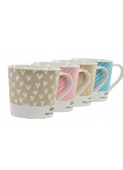 lot de 4 mugs de couleurs en porcelaine.4 couleurs, style scandinave.