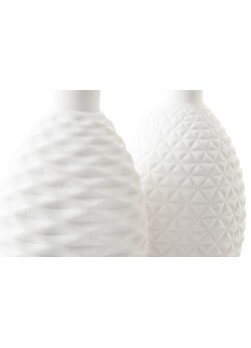 lot de 2 vases en céramique blanc.H15cm.