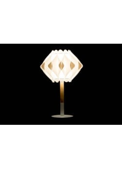 Lampe de table à poser de style scandinave en bois avec abat-jour origami.H.41 cm