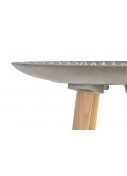 Table d'appoint en bois avec plateau incurvé gravé. 2 modèles aux choix.