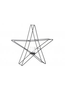 Photophore support étoile en métal noir.