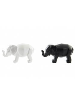 Figurine éléphant en résine. 2 couleurs disponibles, noir ou blanc.